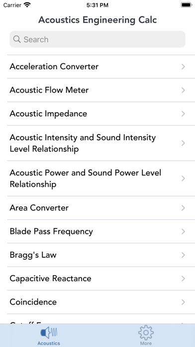 Acoustics Engineering Calc. App screenshot