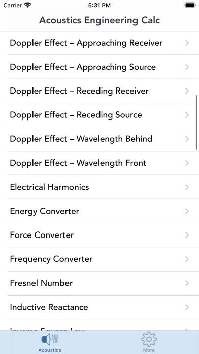 Acoustics Engineering Calc. App screenshot