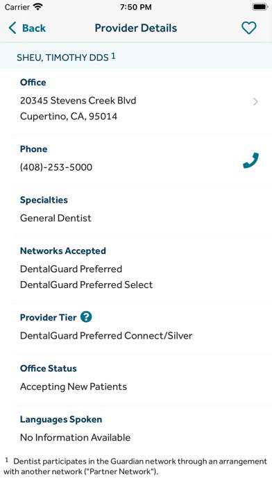 Guardian Dental & Vision App screenshot