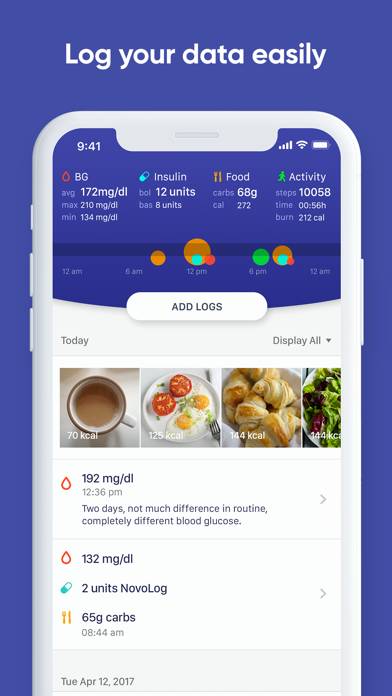Glucose Buddy plus for Diabetes Captura de pantalla de la aplicación #2