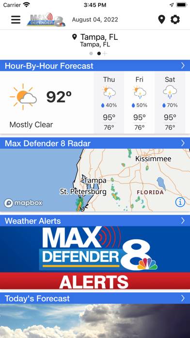 Max Defender 8 Weather App screenshot