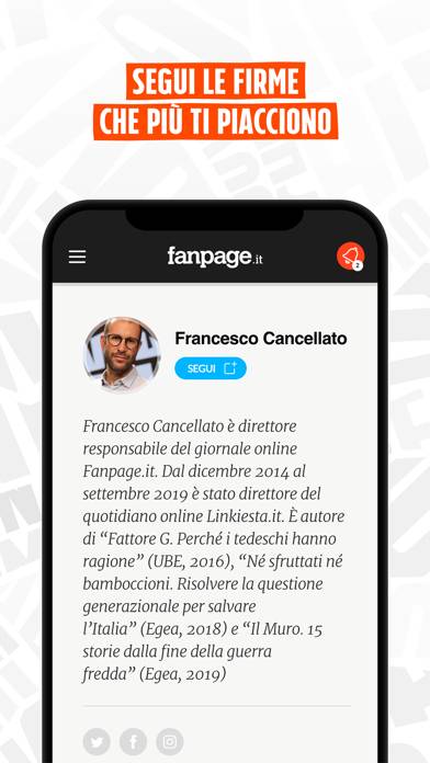 Fanpage Schermata dell'app
