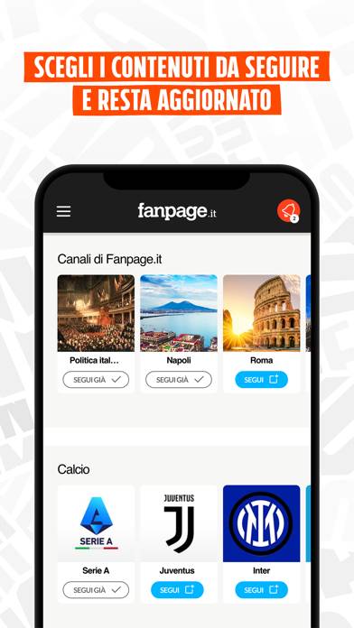Fanpage Schermata dell'app
