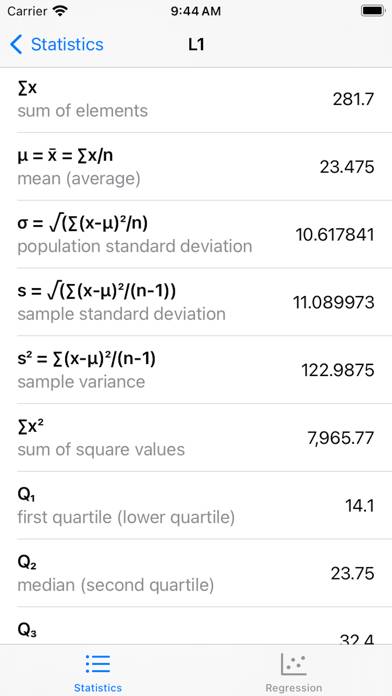Statistics Calculator plus plus App screenshot #3