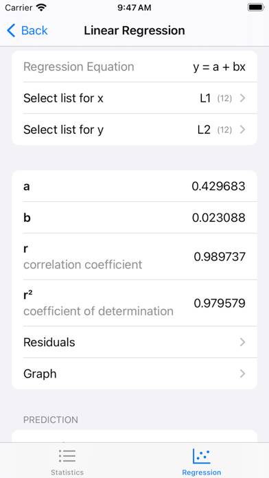 Statistics Calculator plus plus App screenshot