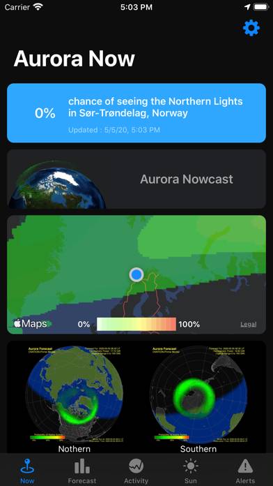 Aurora Forecast. Uygulama ekran görüntüsü #1