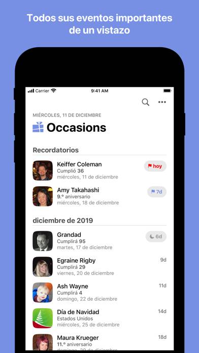 Occasions 3 - Reminders screenshot