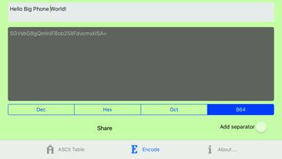 ASCII Codes Table Captura de pantalla de la aplicación #4