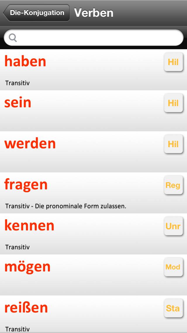 German Verbs Conjugation Captura de pantalla de la aplicación #2