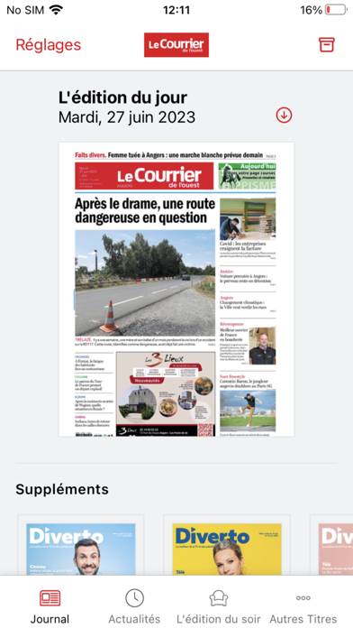 Le Courrier de l'Ouest Journal Capture d'écran de l'application