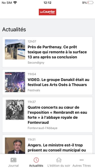 Le Courrier de l'Ouest Journal Capture d'écran de l'application