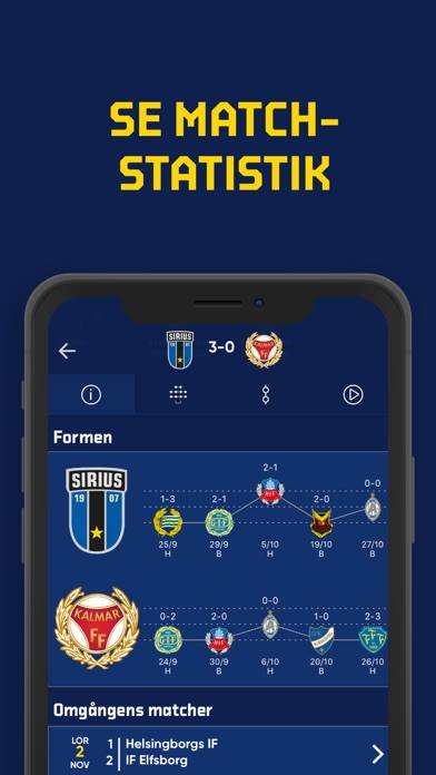 Allsvenskan Live App skärmdump #6