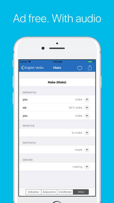 English Verb Conjugator Pro Captura de pantalla de la aplicación #1