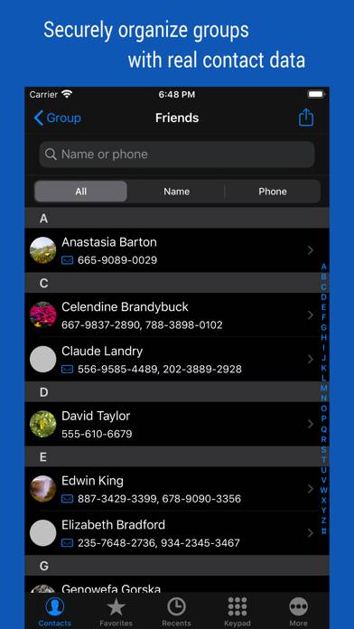 IContacts plus: Contact Group Tool Captura de pantalla de la aplicación #2