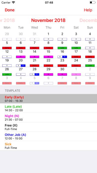 Roster-Calendar Pro Capture d'écran de l'application #2