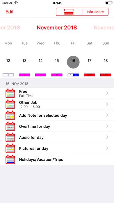 Roster-Calendar Pro Captura de pantalla de la aplicación #5
