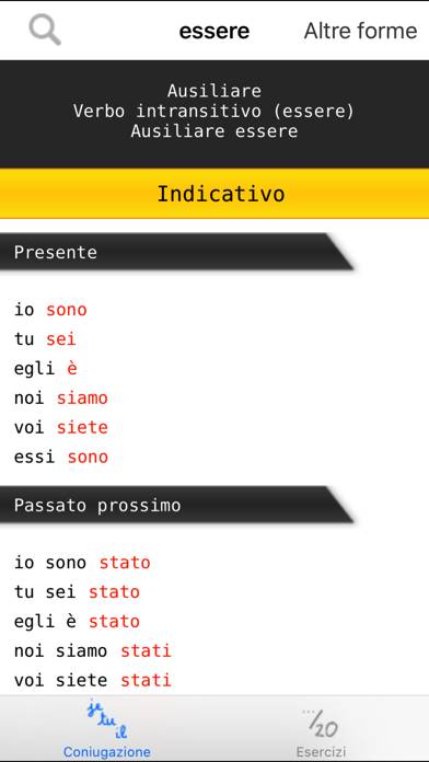 Italian verbs conjugation Schermata dell'app #3