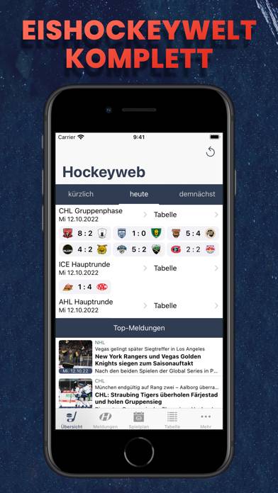 Hockeyweb － die Eishockey App App-Screenshot #1
