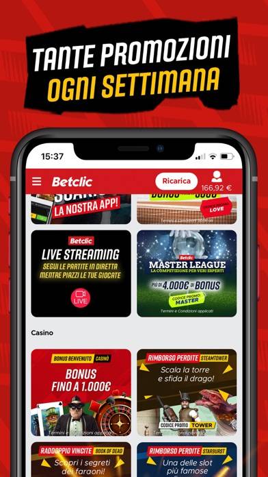 Betclic Schermata dell'app