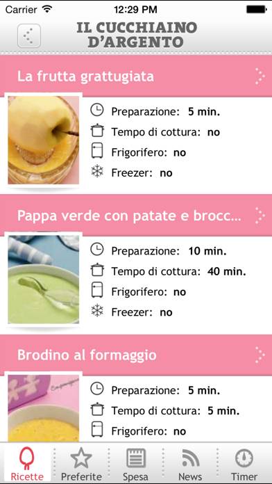 Il Cucchiaino d'Argento 0-5 Schermata dell'app