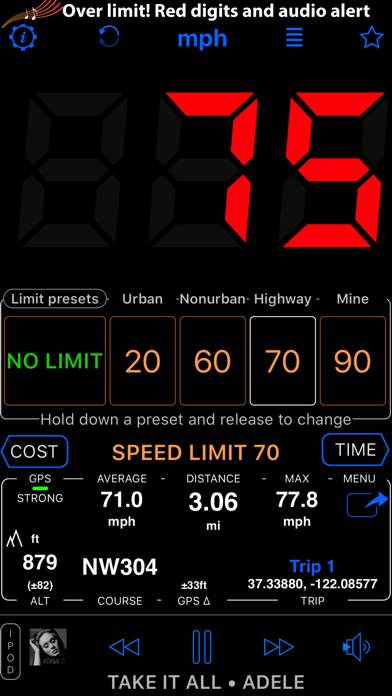 Speedometer 55 GPS Speed & HUD Capture d'écran de l'application #4