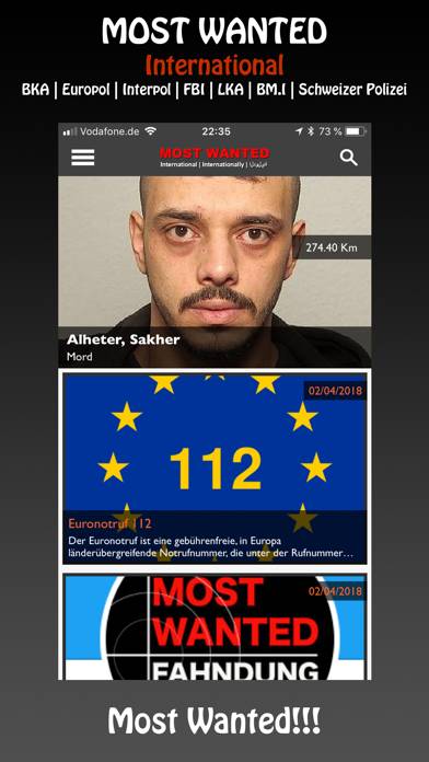 Most Wanted App Скриншот приложения #1