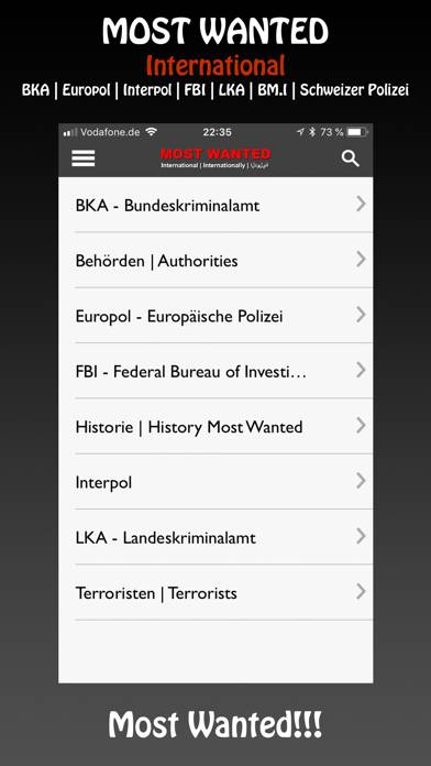 Most Wanted App Captura de pantalla de la aplicación #2