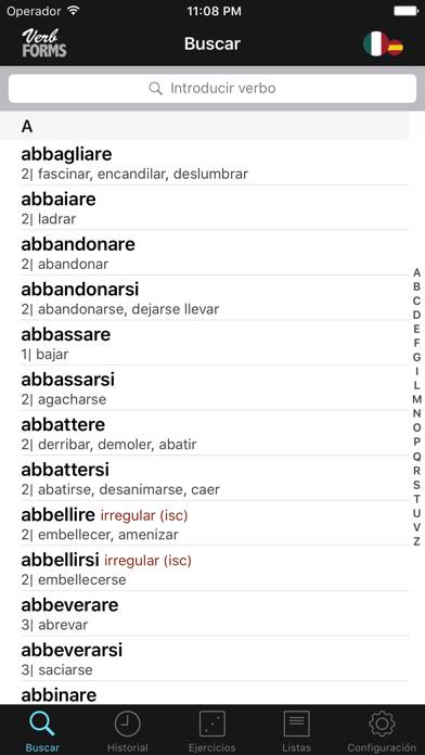 Italian Verbs & Conjugation Captura de pantalla de la aplicación #2