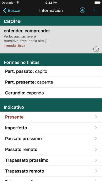 Italian Verbs & Conjugation Captura de pantalla de la aplicación #3
