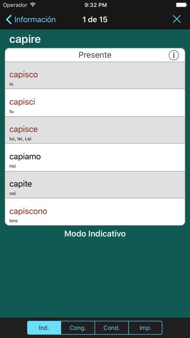 Italian Verbs & Conjugation Captura de pantalla de la aplicación #4