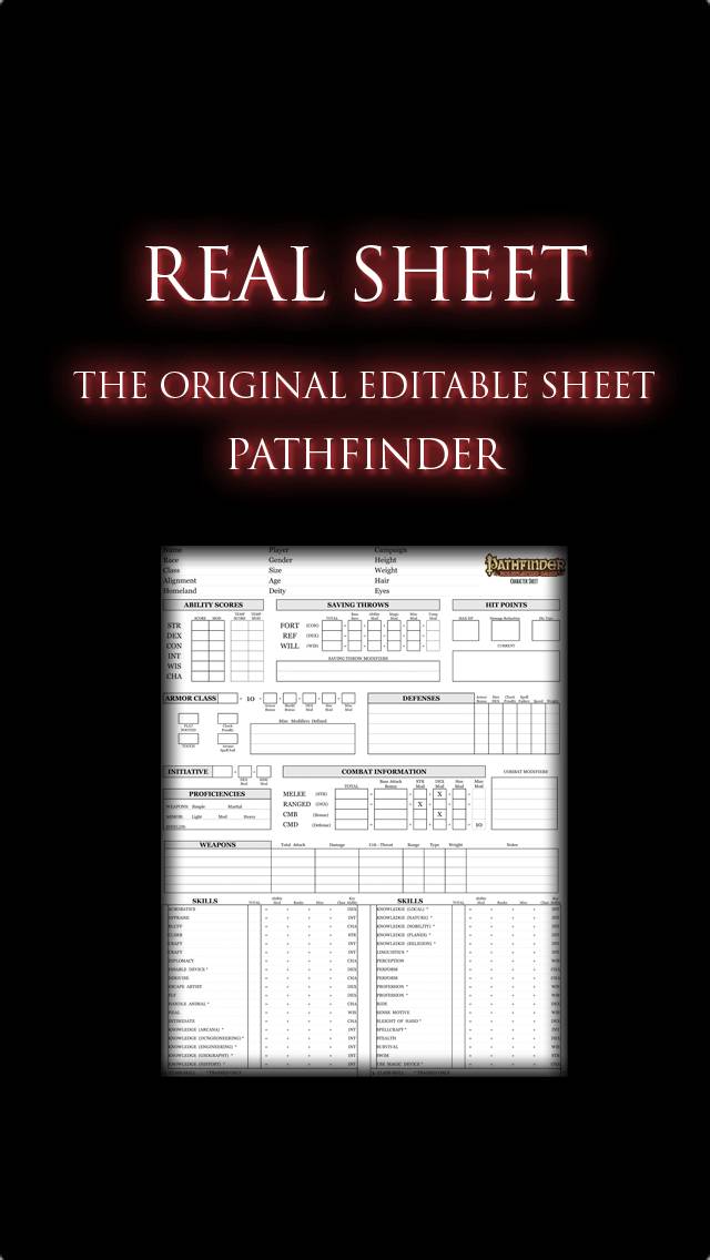 Real Sheet: Pathfinder plus Dice Table App screenshot #1