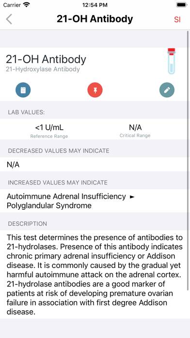 Lab Values Reference App screenshot