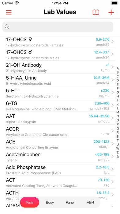 Lab Values Reference App screenshot #3