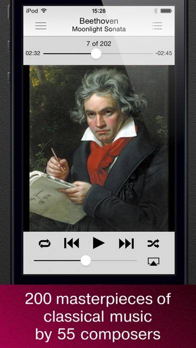 Masterpieces of classical music. Schermata dell'app #1