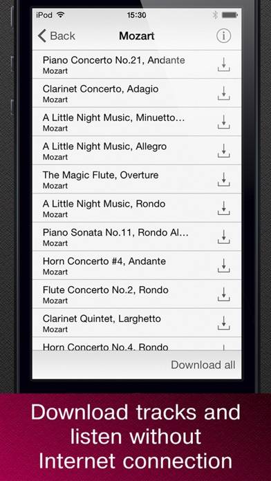 Masterpieces of classical music. Schermata dell'app #4