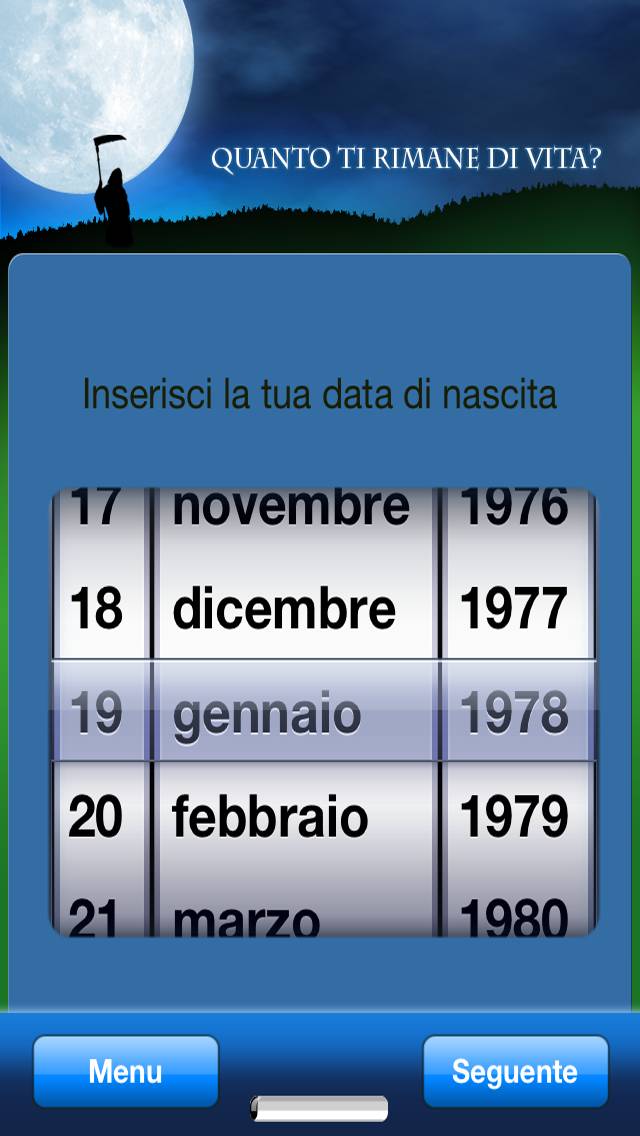 Quanto ti resta da vivere? Schermata dell'app #3