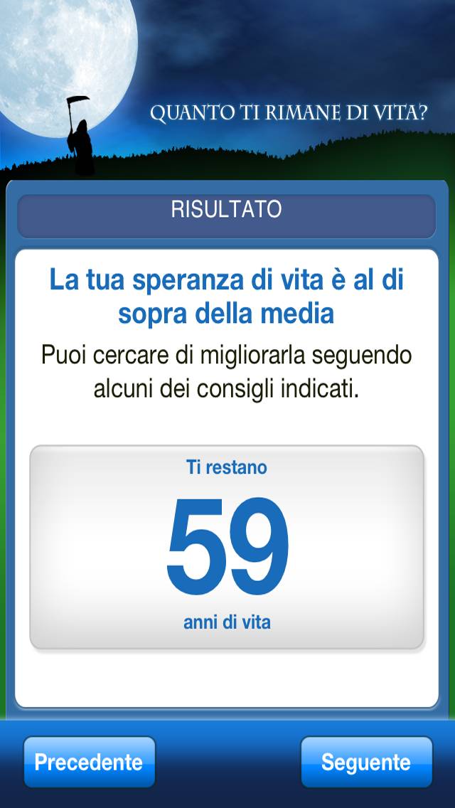 Quanto ti resta da vivere? Schermata dell'app #5