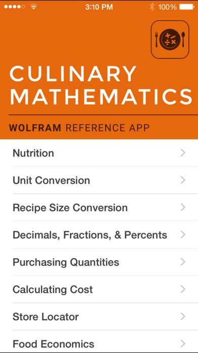 Wolfram Culinary Mathematics Reference App Schermata dell'app #1