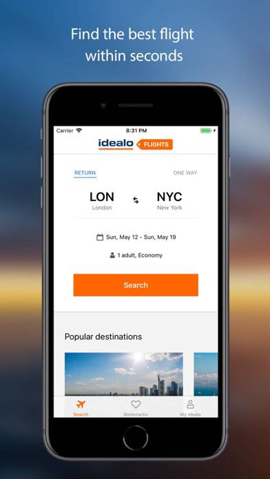 Idealo flights: cheap tickets App screenshot #1