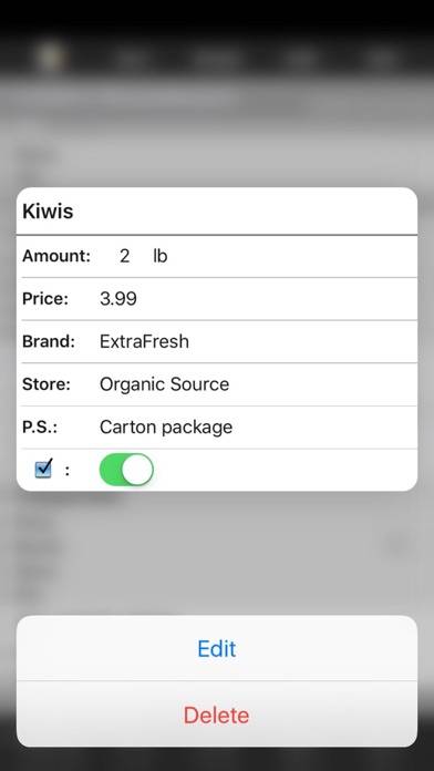 Shoppers Lists Captura de pantalla de la aplicación #2