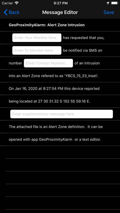 Geo Proximity Alarm Captura de pantalla de la aplicación