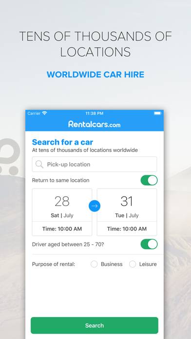 Rentalcars.com Car rental App Captura de pantalla de la aplicación #1