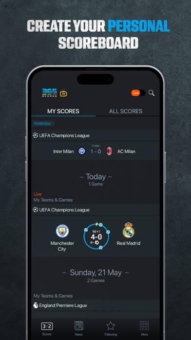 365Scores: Live Scores & News Captura de pantalla de la aplicación #2