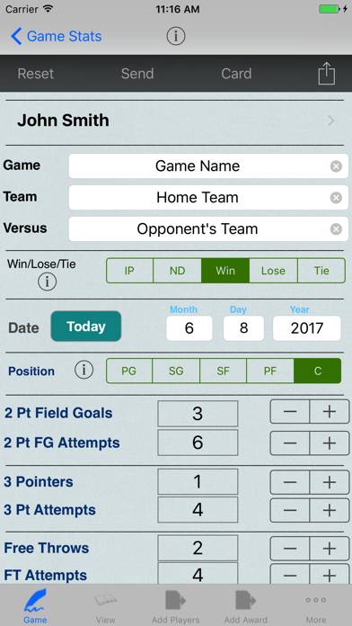 Basketball Player Stat Tracker App screenshot #1