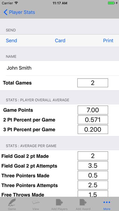 Basketball Player Stat Tracker App screenshot #2