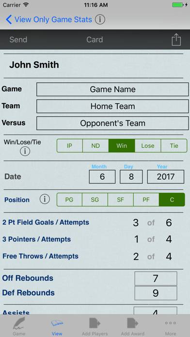 Basketball Player Stat Tracker App-Screenshot #3