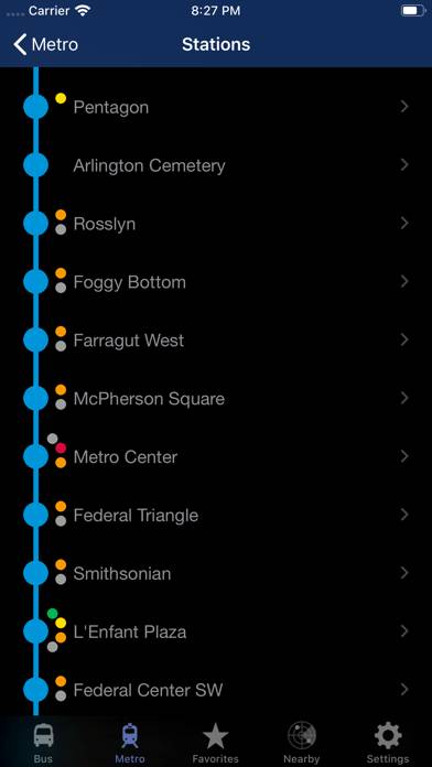 DC Metro and Bus App screenshot