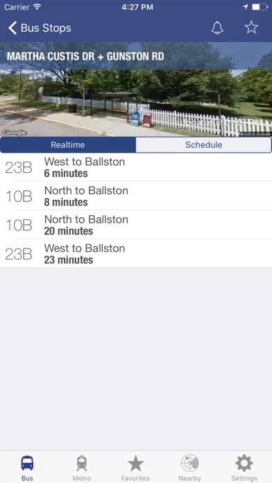 DC Metro and Bus App screenshot