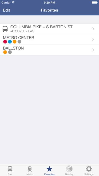 DC Metro and Bus App screenshot