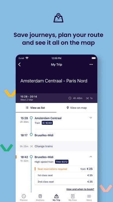 Eurail/Interrail Rail Planner App skärmdump #3